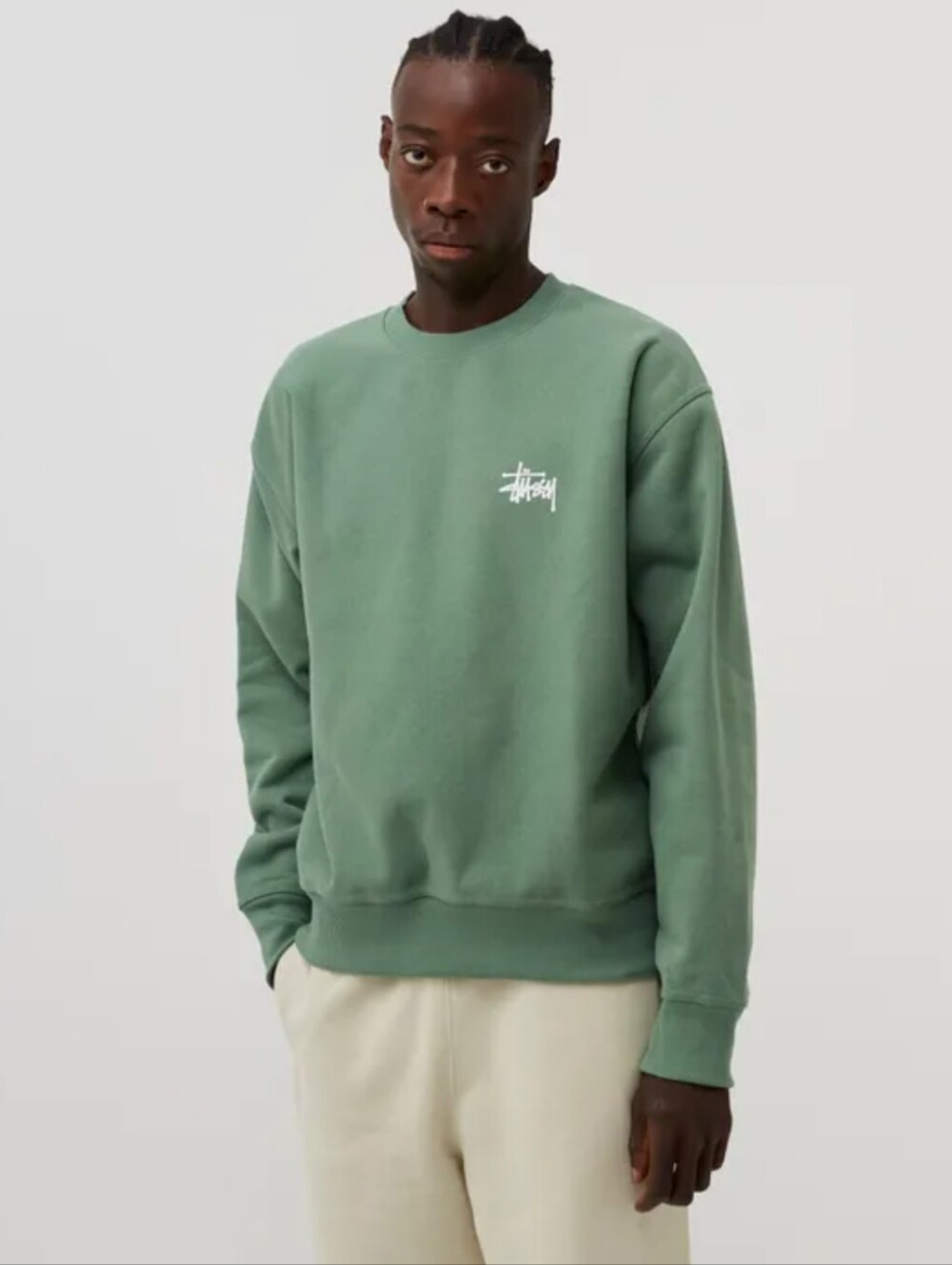 Stussy Men’s Crewneck Sweatshirt in Sage Green